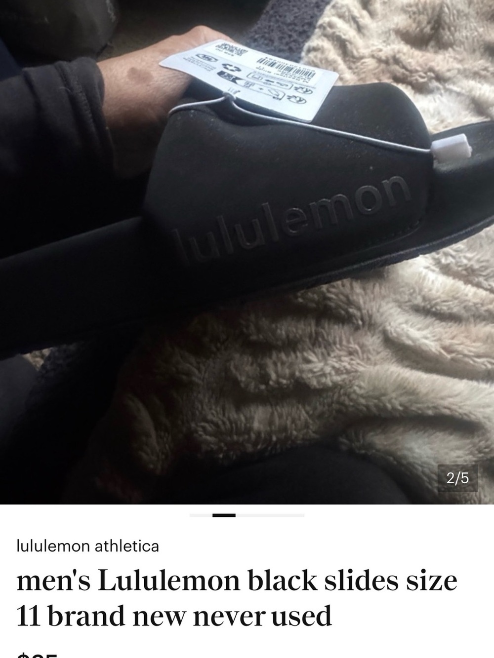 Men's lululemon athletica  Black Slide Sandals - Picture 2 of 5